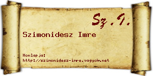 Szimonidesz Imre névjegykártya