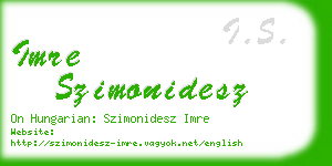 imre szimonidesz business card